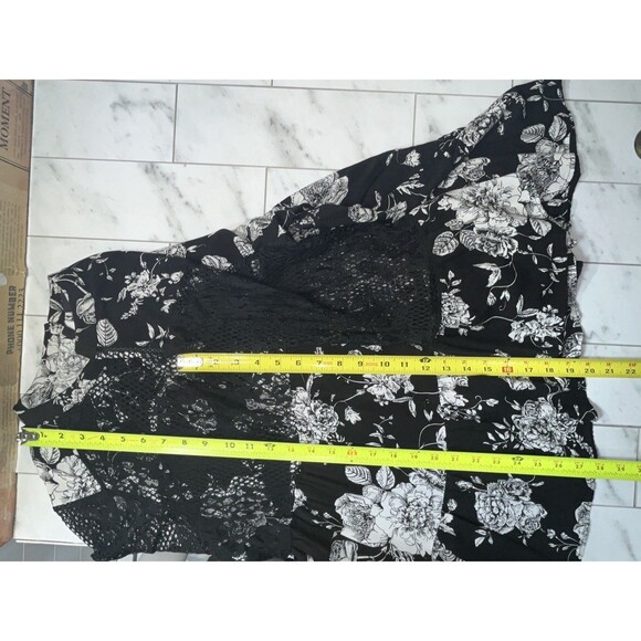 Suzanne Betro Semi Sheer Mesh Flutter Sleeve Floral Blouse 2X Whimsigoth Fairy - Picture 10 of 11